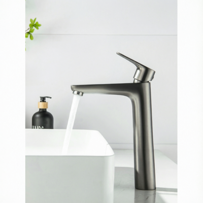 AQ1104BGM БЕТТА смеситель для раковины высокий 230, без донного клапана, оружейная сталь купить с доставкой. 100% Оригинал. Гарантия!