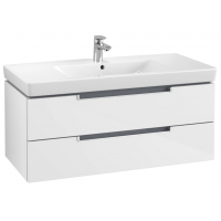 Тумба под раковину Villeroy & Boch Subway 2.0 987 x 420 x 449 mm A69000DH 2 выдвижных ящика,  Glossy White