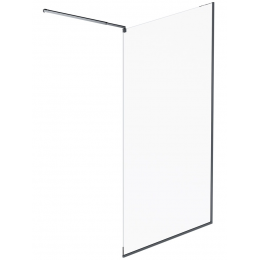 Душевая перегородка AM.PM Func 120x200 см. профиль черный, стекло прозрачное 8 мм.