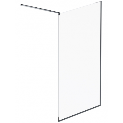 Душевая перегородка AM.PM Func 120x200 см. профиль черный, стекло прозрачное 8 мм. купить с доставкой. 100% Оригинал. Гарантия!