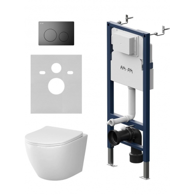 Комплект унитаз с инсталляцией, кнопкой и сиденьем микролифт AM.PM Like IS90138.801900 безободковый купить с доставкой. 100% Оригинал. Гарантия!