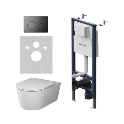 Комплект унитаз с инсталляцией, кнопкой и сиденьем микролифт AM.PM Func IS90138.8F1701 безободковый купить с доставкой. 100% Оригинал. Гарантия!