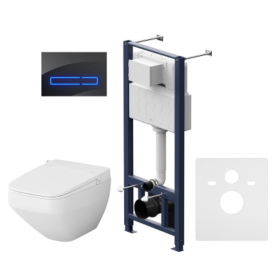 Комплект унитаз с инсталляцией, кнопкой и сиденьем микролифт AM.PM Inspire V2.0 IS450A38.CCC50A безободковый купить с доставкой. 100% Оригинал. Гарантия!