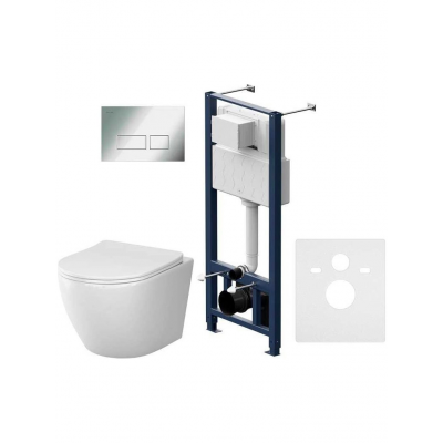 Комплект унитаз с инсталляцией, кнопкой и сиденьем микролифт AM.PM Like IS47051.801900 безободковый купить с доставкой. 100% Оригинал. Гарантия!