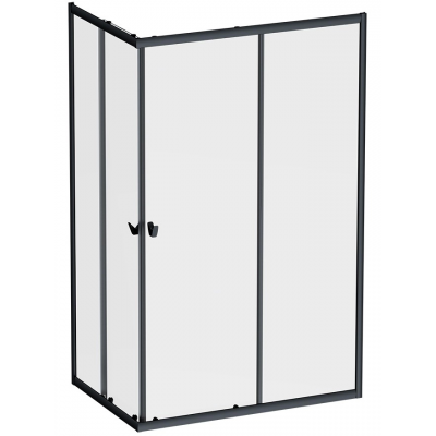 Душевое ограждение AM.PM Sunny 120x80 см. профиль черный, стекло прозрачное купить с доставкой. 100% Оригинал. Гарантия!