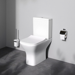 Унитаз-компакт напольный с бачком и сиденьем микролифт AM.PM Gem C908601SC безободковый