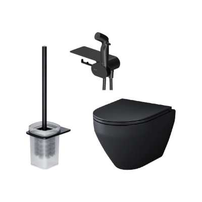 Унитаз подвесной с сиденьем микролифт AM.PM Spirit V2.0 CK70H1103B черный безободковый с гигиеническим душем купить с доставкой. 100% Оригинал. Гарантия!