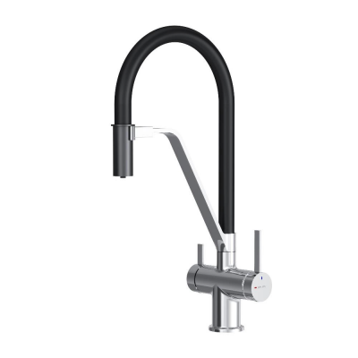 Смеситель для кухни AM.PM Func F8F07802 хром, черный излив купить с доставкой. 100% Оригинал. Гарантия!