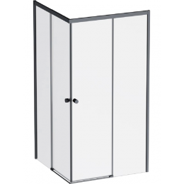 Душевой уголок AM.PM квадратный X-Joy 100 см. профиль черный, стекло прозрачное