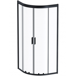 Душевое ограждение AM.PM Gem 80x80 см. четверть круга, профиль черный, стекло прозрачное