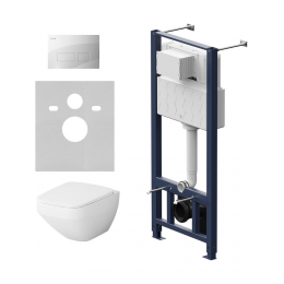 Комплект унитаз с инсталляцией, кнопкой и сиденьем микролифт AM.PM Inspire V2.0 IS47001.50A1700 безободковый