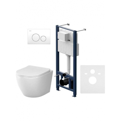 Комплект унитаз с инсталляцией, кнопкой и сиденьем микролифт AM.PM Like IS49001.801900 безободковый купить с доставкой. 100% Оригинал. Гарантия!