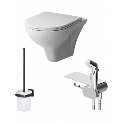 Унитаз подвесной с сиденьем микролифт AM.PM Gem CK90H0203W белый безободковый с гигиеническим душем купить с доставкой. 100% Оригинал. Гарантия!