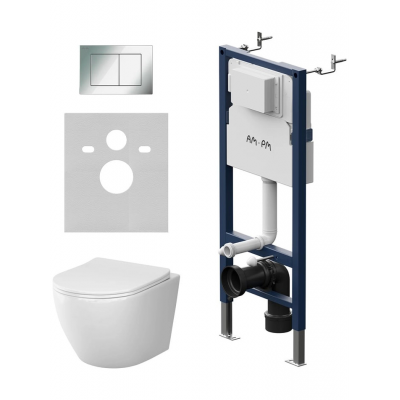 Комплект унитаз с инсталляцией, кнопкой и сиденьем микролифт AM.PM Like IS90251.801900 безободковый купить с доставкой. 100% Оригинал. Гарантия!