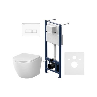 Комплект унитаз с инсталляцией, кнопкой и сиденьем микролифт AM.PM Like IS47001.801900 безободковый купить с доставкой. 100% Оригинал. Гарантия!