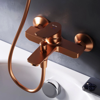 Смеситель для ванны AM.PM X-Joy F85A10044 розовое золото купить с доставкой. 100% Оригинал. Гарантия!