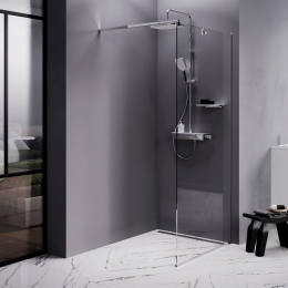 Душевая перегородка AM.PM Func 90 см. профиль хром, стекло прозрачное