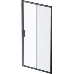 Душевая перегородка с дверью AM.PM Gem 100 см. профиль черный, стекло матовое