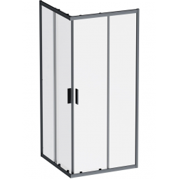 Душевое ограждение AM.PM Gem 90x90 см. профиль черный, стекло прозрачное