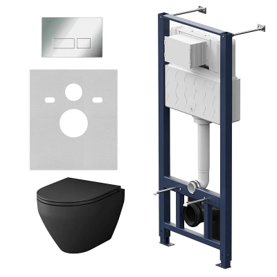 Комплект унитаз с инсталляцией, кнопкой и сиденьем микролифт AM.PM Spirit V2.0 IS47051.701700MB безободковый купить с доставкой. 100% Оригинал. Гарантия!