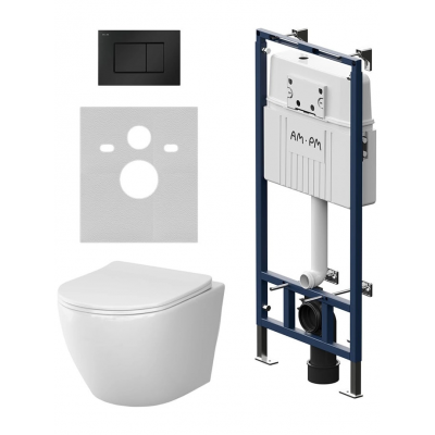 Комплект унитаз с инсталляцией, кнопкой и сиденьем микролифт AM.PM Like IS100238.801900 безободковый купить с доставкой. 100% Оригинал. Гарантия!