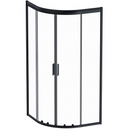 Душевое ограждение AM.PM Gem 90x90 см. четверть круга, профиль черный, стекло прозрачное