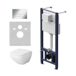 Комплект унитаз с инсталляцией, кнопкой и сиденьем микролифт AM.PM Inspire V2.0 IS47051.50A1700 безободковый