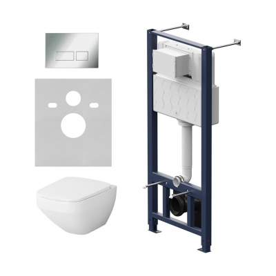 Комплект унитаз с инсталляцией, кнопкой и сиденьем микролифт AM.PM Inspire V2.0 IS47051.50A1700 безободковый купить с доставкой. 100% Оригинал. Гарантия!