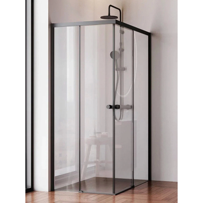 Душевое ограждение AM.PM X-Joy 120x80 см. профиль черный, стекло прозрачное купить с доставкой. 100% Оригинал. Гарантия!