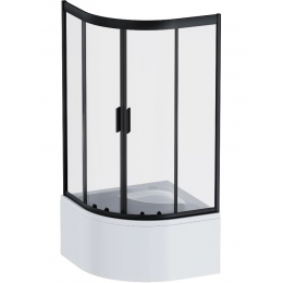 Душевое ограждение AM.PM Gem Deep 90x90 см. профиль черный, стекло прозрачное