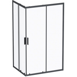 Душевое ограждение AM.PM Gem S 120x90 см. профиль черный, стекло прозрачное