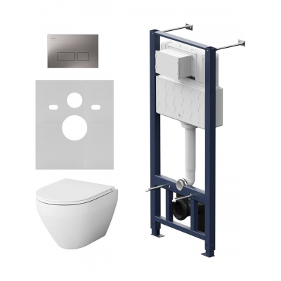 Комплект унитаз с инсталляцией, кнопкой и сиденьем микролифт AM.PM Spirit V2.0 IS47031.701700 безободковый купить с доставкой. 100% Оригинал. Гарантия!