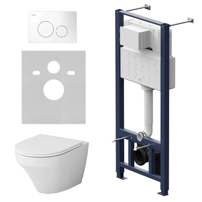 Комплект унитаз с инсталляцией, кнопкой и сиденьем микролифт AM.PM Inspire IS49001.501700 безободковый купить с доставкой. 100% Оригинал. Гарантия!