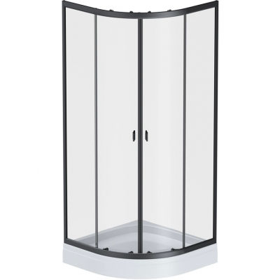 Душевое ограждение AM.PM X-Joy 80x80 см. четверть круга, профиль черный, стекло прозрачное купить с доставкой. 100% Оригинал. Гарантия!