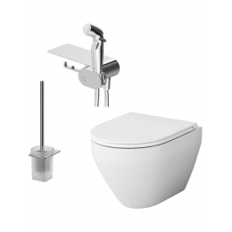 Унитаз подвесной с сиденьем микролифт AM.PM Spirit V2.0 CK70H1003W белый безободковый с гигиеническим душем