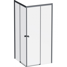 Душевой уголок AM.PM квадратный X-Joy 90 см. профиль черный, стекло прозрачное