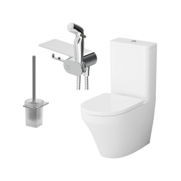 Унитаз-компакт напольный с бачком и сиденьем микролифт AM.PM Inspire V2.0 CK50C1704W белый с гигиеническим душем