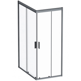 Душевое ограждение AM.PM Gem Twin Slide 120x80 см. профиль черный, стекло прозрачное