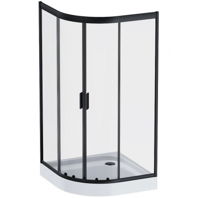 Душевое ограждение AM.PM Gem 100x100 см. четверть круга, профиль черный, стекло прозрачное купить с доставкой. 100% Оригинал. Гарантия!