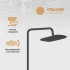 Душевая система Orange Thermo T02S4-912b c термостатом, черный матовый