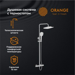 Душевая система Orange Thermo T02S4-912cr c термостатом, хром
