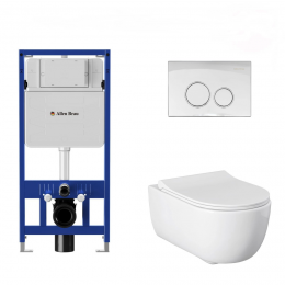 Комплект унитаз с инсталляцией, кнопкой и сиденьем микролифт Allen Brau Priority 301296+301297+306274+306276 Комплект унитаз с инсталляцией, кнопкой и сиденьем микролифт Allen Brau Priority 301296+301297+306274+306276