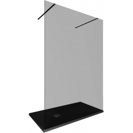 Душевая перегородка Allen Brau Infinity 140 см. профиль бронза, стекло прозрачное