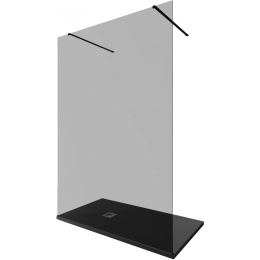 Душевая перегородка Allen Brau Infinity 140 см. профиль черный, стекло прозрачное