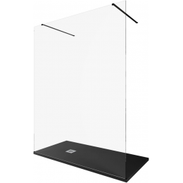 Душевая перегородка Allen Brau Infinity 160 см. профиль черный, стекло прозрачное