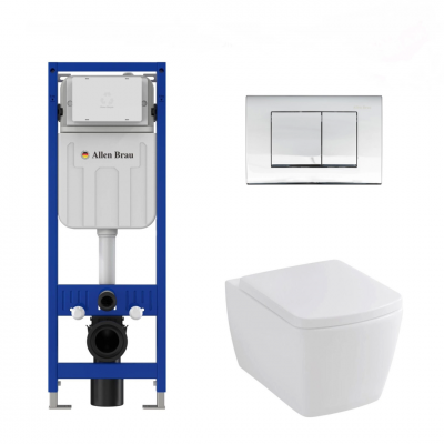 Комплект унитаз с инсталляцией, кнопкой и сиденьем микролифт Allen Brau Liberty 279260+280865+325594+306280 купить с доставкой. 100% Оригинал. Гарантия!