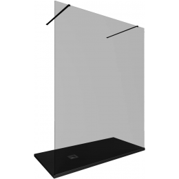 Душевая перегородка Allen Brau Infinity 160 см. профиль черный, стекло прозрачное