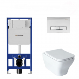 Комплект унитаз с инсталляцией, кнопкой и сиденьем микролифт Allen Brau Infinity 301326+301327+306274+306284 Комплект унитаз с инсталляцией, кнопкой и сиденьем микролифт Allen Brau Infinity 301326+301327+306274+306284