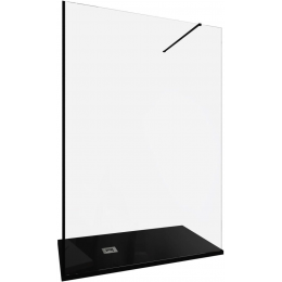 Душевая перегородка Allen Brau Infinity 140 см. профиль черный, стекло прозрачное