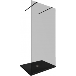 Душевая перегородка Allen Brau Infinity 100 см. профиль черный, стекло прозрачное